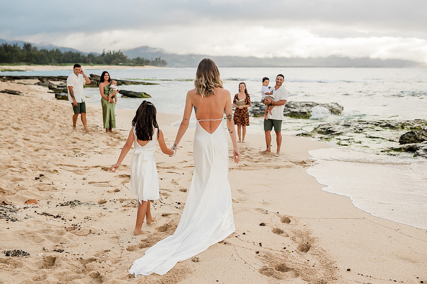 North Shore Oahu Elopement ceremony at the beach.